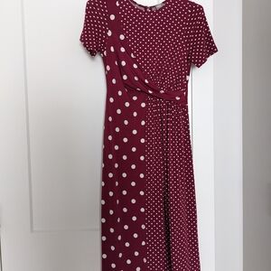 ASOS Polka Dot Burgundy Maternity Dress
